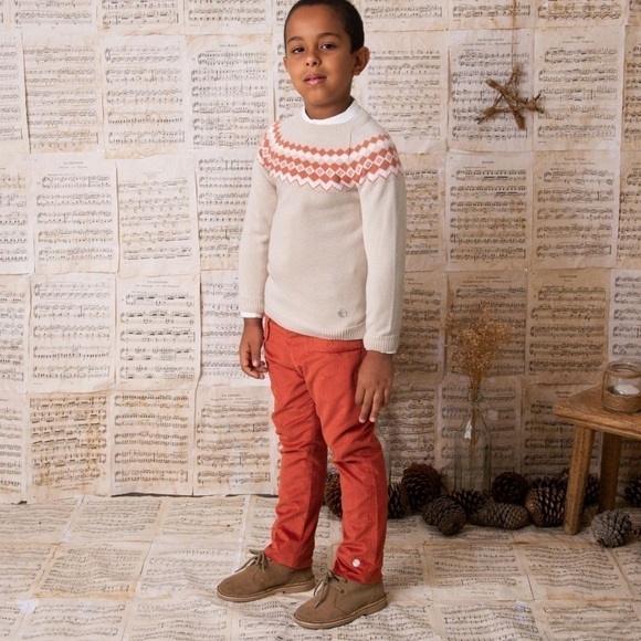 BOYS Beige & Brown Matching Set - Picture 1 of 6